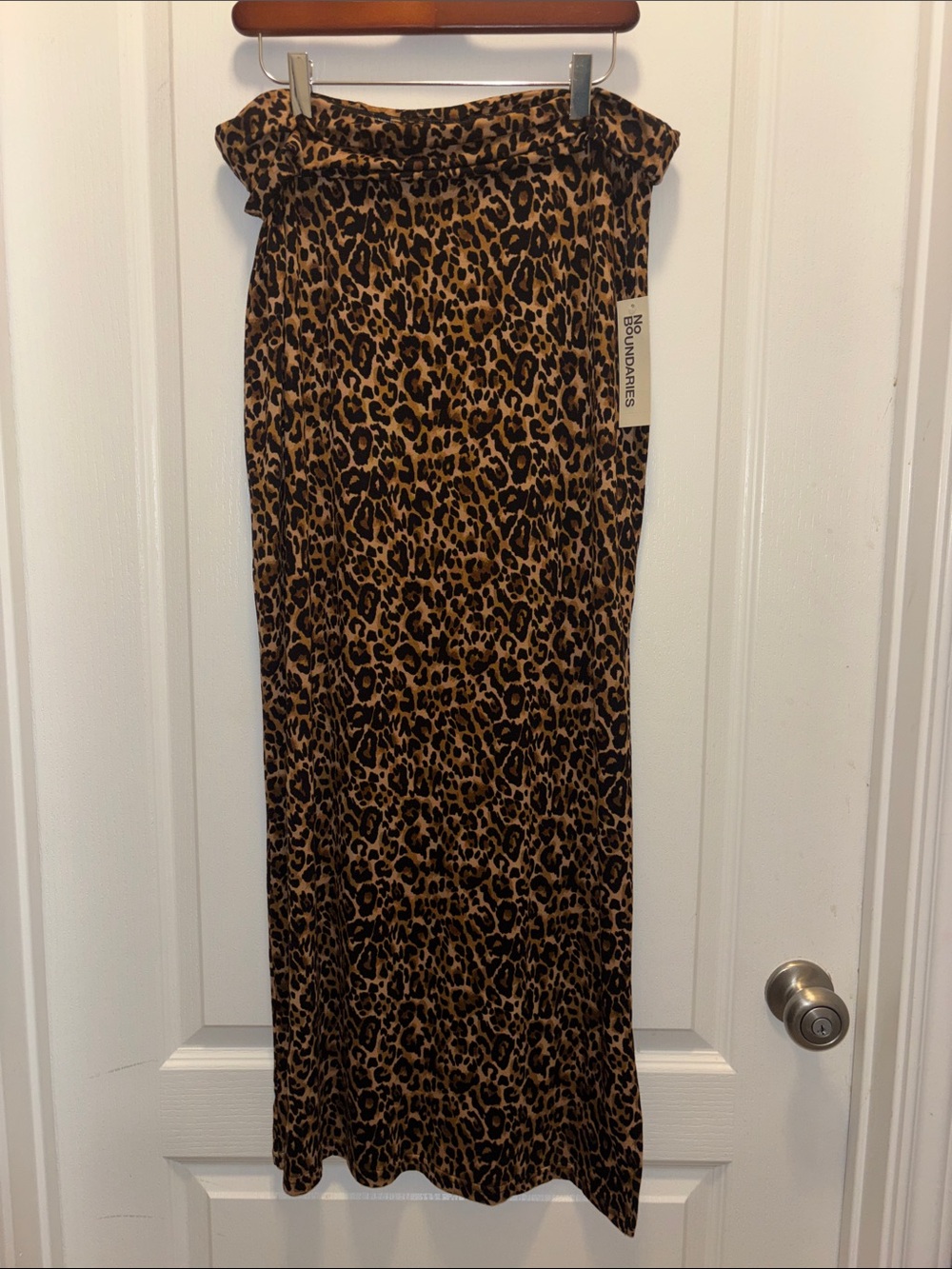NWT No Boundaries Leopard Print Maxi Skirt - Brown and Black Size L